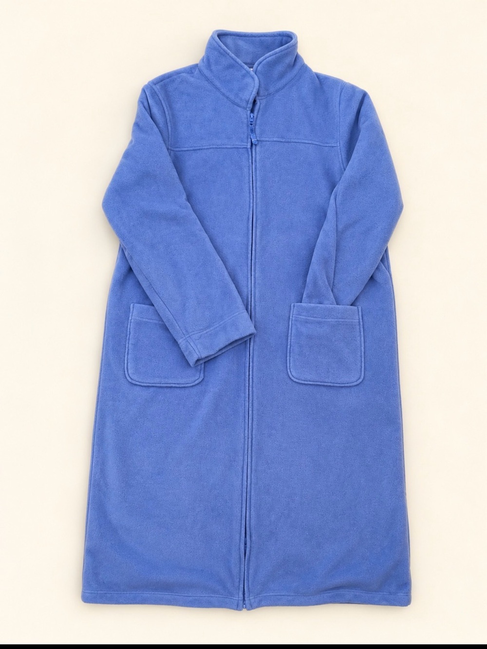 L.L. Bean Long Blue Fleece Zip Robe